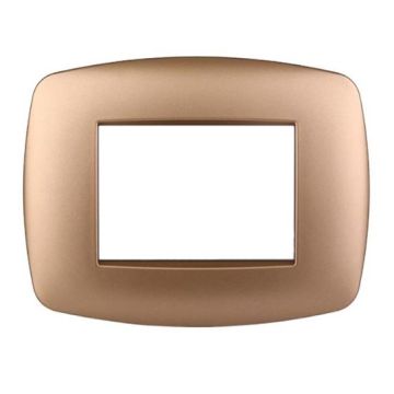 Ettroit plate compatible with Bticino Livinglight 3 modules slim plastic gold color - LN87311