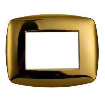 Ettroit plate compatible with Bticino Livinglight 3 slim plastic modules, shiny gold colour - LN87312