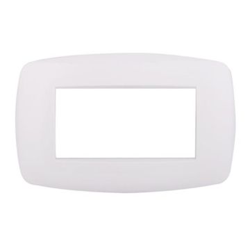 Ettroit Bticino Livinglight compatible plate 4 slim plastic modules, white color - LN87401