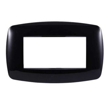 Ettroit Bticino Livinglight compatible plate 4 slim plastic modules, black color - LN87402