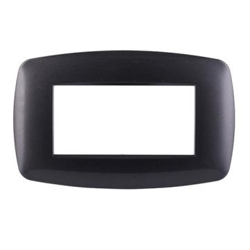 Ettroit Bticino Livinglight compatible plate 4 slim plastic modules, dark steel color - LN87407