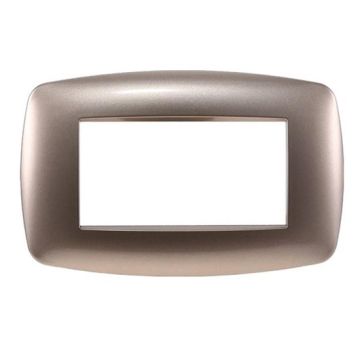 Ettroit plate compatible with Bticino Livinglight 4 slim plastic modules, bronze steel color - LN87410