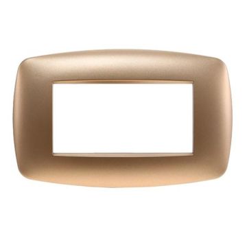 Ettroit plate compatible with Bticino Livinglight 4 modules slim plastic gold color - LN87411
