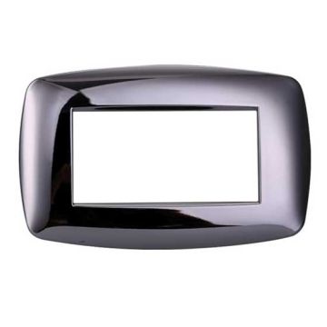 Ettroit plate compatible with Bticino Livinglight 4 slim plastic modules, shiny chrome color - LN87413