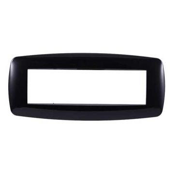 Ettroit Bticino Livinglight compatible plate 7 slim plastic modules, black color - LN87702