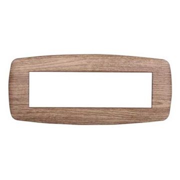Ettroit Bticino Livinglight compatible plate 7 slim plastic modules, light wood color - LN87704