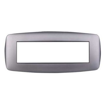 Ettroit Bticino Livinglight compatible plate 7 slim plastic modules, silver color - LN87706