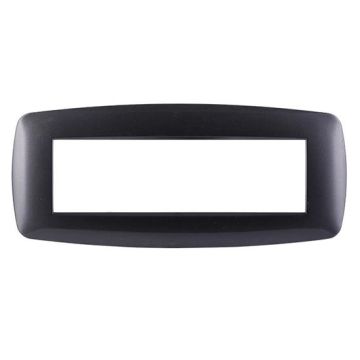 Ettroit Bticino Livinglight compatible plate 7 slim plastic modules, dark steel color - LN87707
