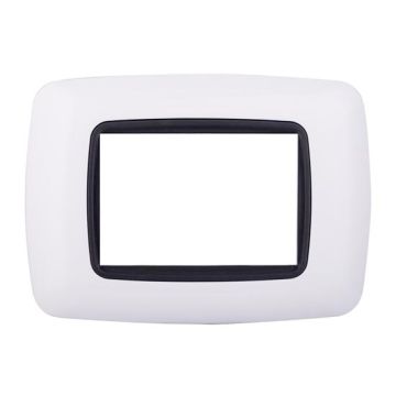 Ettroi compatible plate Bticino Livinglight 3 modules curved plastic white color - LN88301