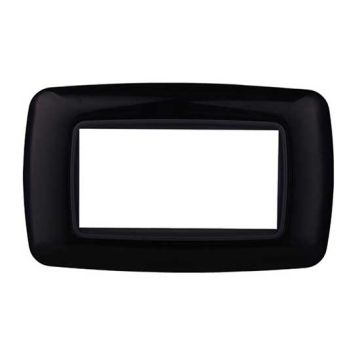 Ettroit plate compatible with Bticino Livinglight 4 modules curved plastic black color - LN88402