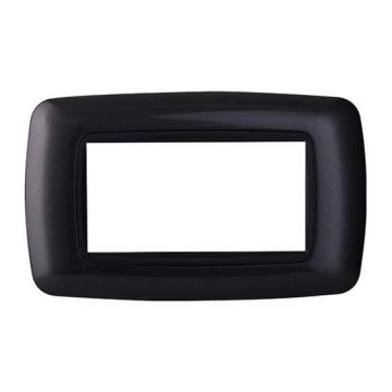 Ettroit plate compatible with Bticino Livinglight 4 modules curved plastic graphite color dark steel - LN88407