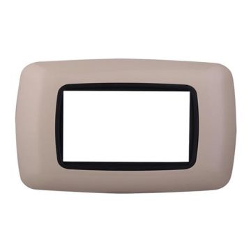 Compatible plate Bticino Livinglight 4 modules convex plastic sand color