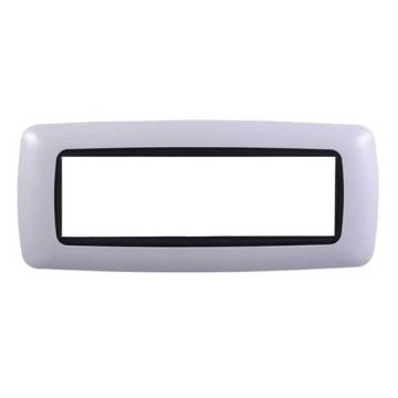 Ettroit plate compatible with Bticino Livinglight 7 modules curved plastic white color - LN88701