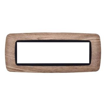 Ettroit plate compatible with Bticino Livinglight 7 modules curved plastic light wood color - LN88710