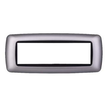 Ettroit Plate compatible with Bticino Livinglight 7 modules curved plastic silver color - LN88706