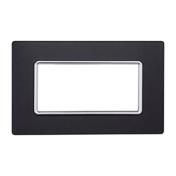 Compatible plate Bticino Matix 4 modules glass dark bronze color