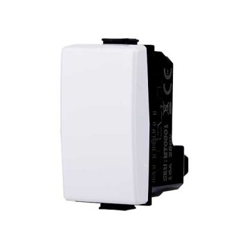 Button 1P 10A compatible Bticino Matix white color
