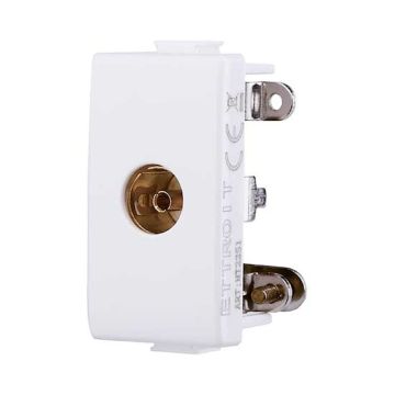 Tv coaxial socket compatible Bticino Matix female connector white color