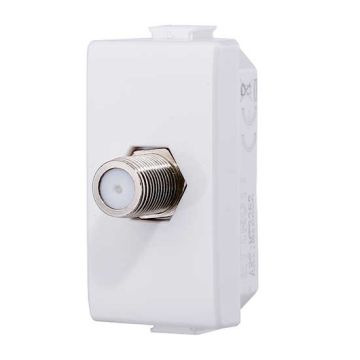 Tv & Sat socket compatible Bticino Matix screw type F white color