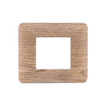 Compatible plate Bticino Matix 2 modules plastic light wood color