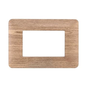 Compatible plate Bticino Matix 3 modules plastic light wood color
