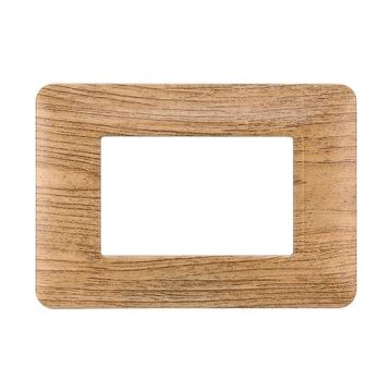 Compatible plate Bticino Matix 3 modules plastic dark wood color
