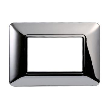 Compatible plate Bticino Matix 3 modules plastic polished chrome color