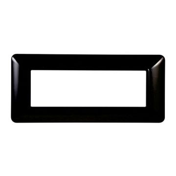 Compatible plate Bticino Matix 6 modules plastic black color
