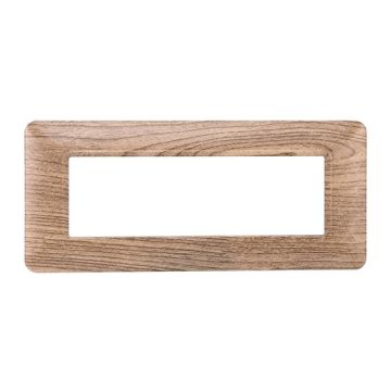 Compatible plate Bticino Matix 6 modules plastic light wood color