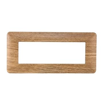 Compatible plate Bticino Matix 6 modules plastic dark wood color