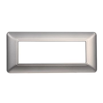 Compatible plate Bticino Matix 6 modules plastic silver color