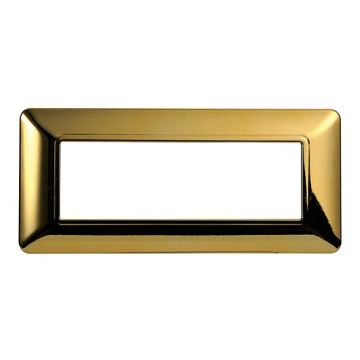 Compatible plate Bticino Matix 6 modules plastic glossy gold color