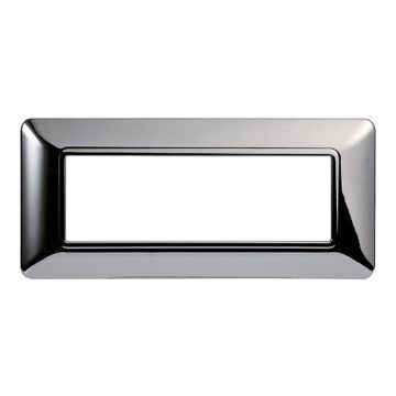 Compatible plate Bticino Matix 6 modules plastic polished chrome color