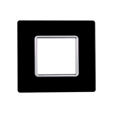 Compatible plate Bticino Matix 2 modules glass black color