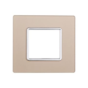 Compatible plate Bticino Matix 2 modules glass gold color