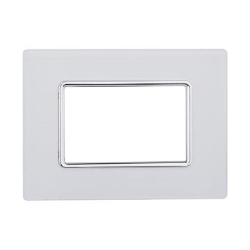 Compatible plate Bticino Matix 3 modules glass white color