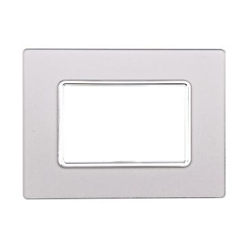 Compatible plate Bticino Matix 3 modules glass silver color