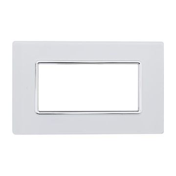 Compatible plate Bticino Matix 4 modules glass white color