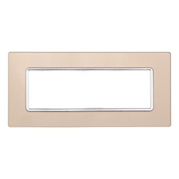 Compatible plate Bticino Matix 6 modules glass gold color