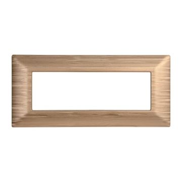 Compatible plate Bticino Matix 6 modules plastic satin gold color