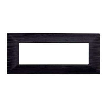 Compatible plate Bticino Matix 6 modules plastic satin black color
