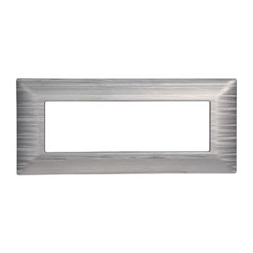 Compatible plate Bticino Matix 6 modules plastic satin silver color