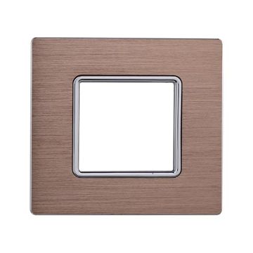 Compatible plate Bticino Matix 2 modules aluminum satin gold color