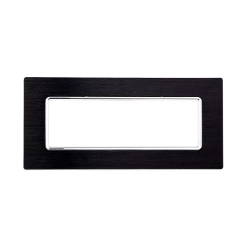 ETTROIT MT86602 6P aluminum plate Black color Compatible with Bticino Matix