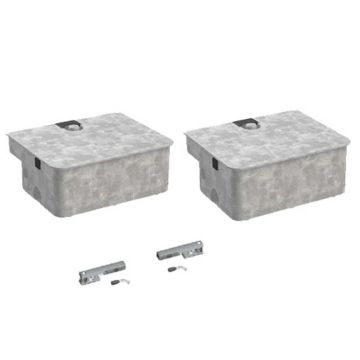 ROGER FU101 kit of 2 foundation boxes in galvanized steel complete with lever releases