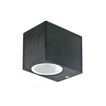 Wall Sleek Wall Fitting GU10 Aluminium Black 1 Way IP44 Mod. VT-7651 - SKU 7510 - Square