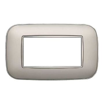 Compatible plate Bticino Axolute 4 modules plastic silver Orbis serie Moon Ettroit AN91406