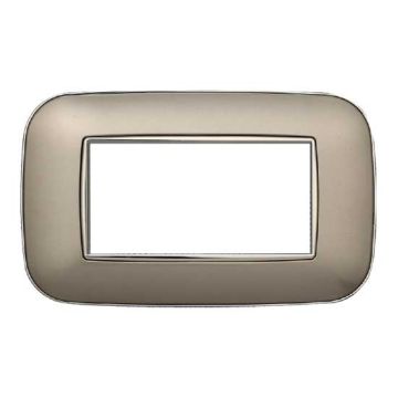 Compatible plate Bticino Axolute 4 modules plastic titanium Orbis serie Moon Ettroit AN91408