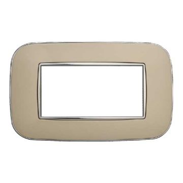 Compatible plate Bticino Axolute 4 modules plastic sand Orbis serie Moon Ettroit AN91409