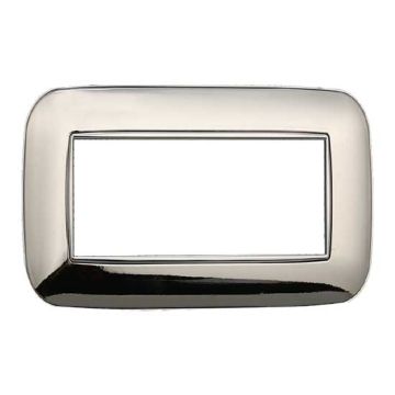 Compatible plate Bticino Axolute 4 modules plastic polished chrome Orbis serie Moon Ettroit AN91413